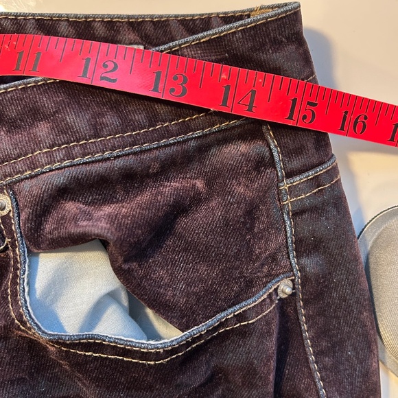 Forever 21 Women's High Rise Slim Fit Flare Leg Flocked Jeans NWOT Sz 28 - Picture 9 of 12